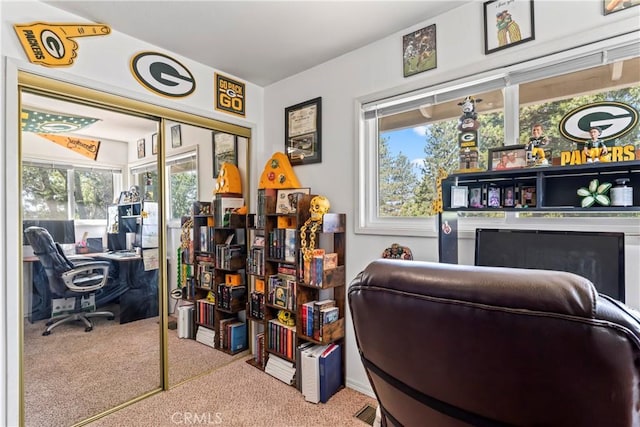 30955 Scenic Way, Running Springs, CA 92382 - carpeted home office featuring healthy amount of natural light
