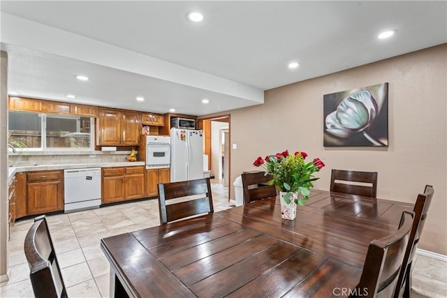 30955 Scenic Way, Running Springs, CA 92382 - dining area with recessed lighting, baseboards, and light tile patterned flooring