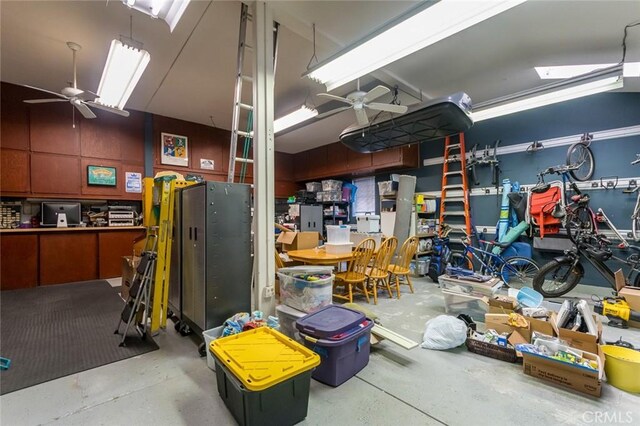 2410 W Cinco Casitas Ln, La Crescenta, CA 91214 - garage with a ceiling fan