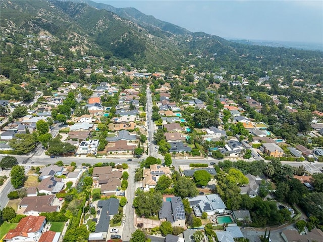 2410 W Cinco Casitas Ln, La Crescenta, CA 91214 - aerial view of property's location with nearby suburban area and a mountain backdrop