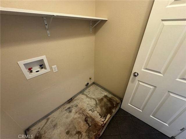 531 Corte, San Pablo, Perris, CA 92571 - washroom featuring washer hookup and dark tile patterned flooring