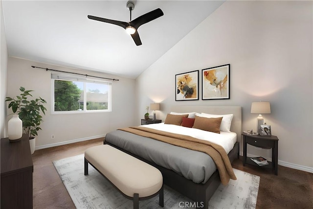 3 Rock Spgs, Irvine, CA 92604 - carpeted bedroom featuring lofted ceiling, baseboards, and a ceiling fan