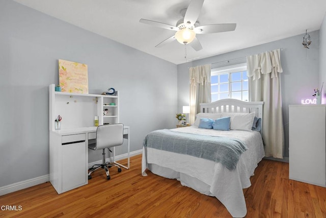 1045 Rotella St, Newbury Park, CA 91320 - bedroom with wood finished floors, an office area, and a ceiling fan