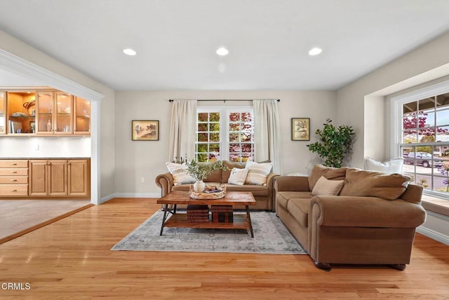 1045 Rotella St, Newbury Park, CA 91320 - living area with plenty of natural light, light wood-style flooring, and recessed lighting