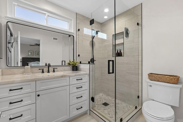 1045 Rotella St, Newbury Park, CA 91320 - ensuite bathroom featuring vanity, a stall shower, and recessed lighting