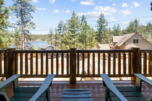 826 Boulder Rd, Big Bear Lake, CA 92315 - wooden deck with a water view