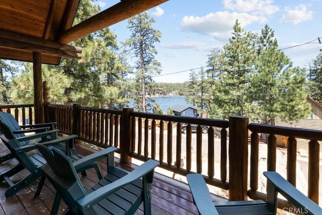 826 Boulder Rd, Big Bear Lake, CA 92315 - wooden terrace with a water view