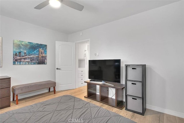 810 Edgewood St Unit 302, Inglewood, CA 90302 - bedroom featuring wood finished floors, baseboards, and a ceiling fan