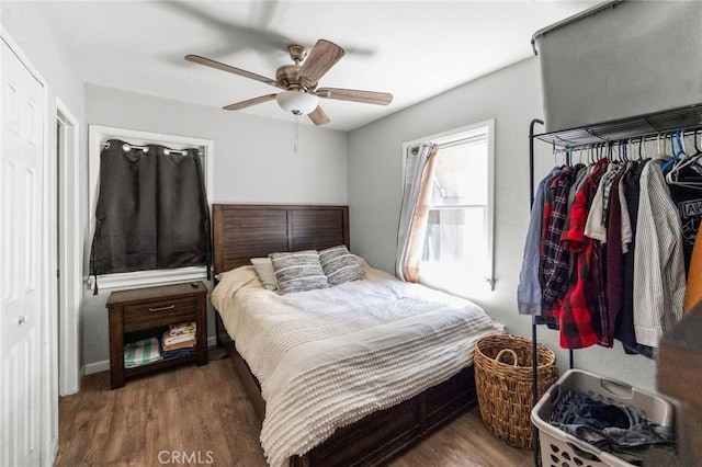 632 Leebert Way, Crestline, CA 92325 - bedroom with wood finished floors and ceiling fan