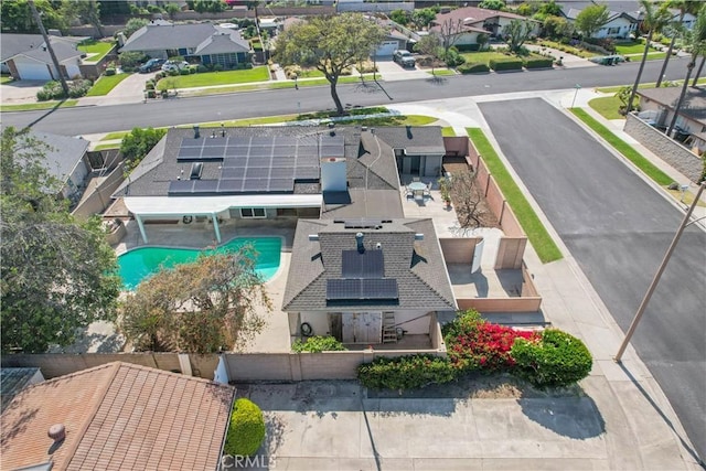 14242 Clarissa Ln, North Tustin, CA 92705 - aerial view of residential area featuring a pool area