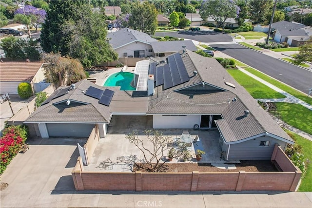 14242 Clarissa Ln, North Tustin, CA 92705 - aerial perspective of suburban area featuring a pool