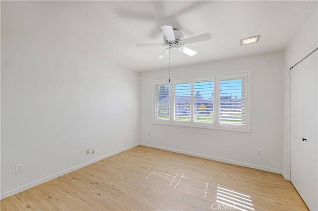 14242 Clarissa Ln, North Tustin, CA 92705 - unfurnished bedroom with light wood finished floors, baseboards, and a ceiling fan