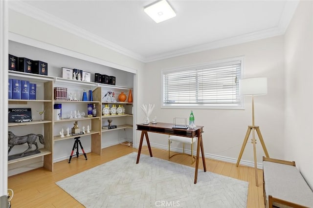 2160 S Hammatt, Anaheim, CA 92802 - office area featuring crown molding and wood finished floors
