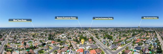 2160 S Hammatt, Anaheim, CA 92802 - aerial overview of property's location featuring nearby suburban area