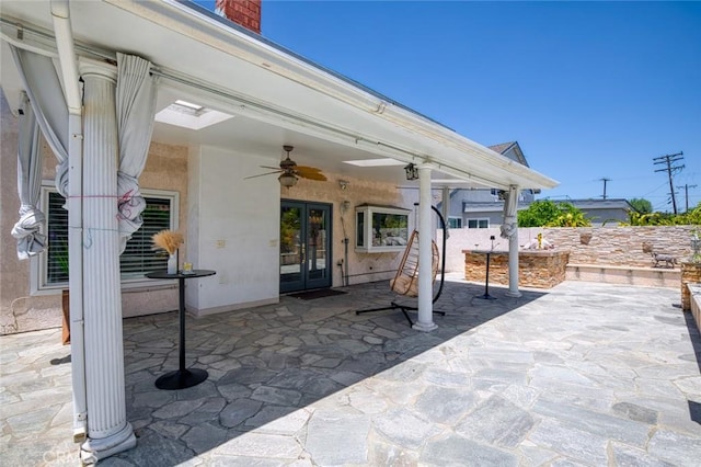 2160 S Hammatt, Anaheim, CA 92802 - view of patio / terrace with french doors and a ceiling fan