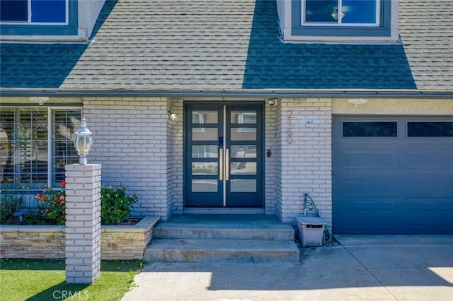 2160 S Hammatt, Anaheim, CA 92802 - property entrance with roof with shingles and brick siding