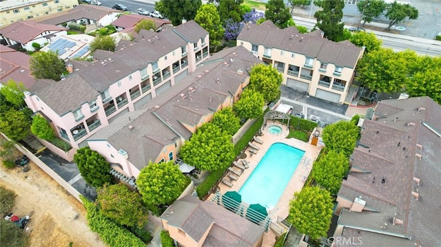 22123 Figueroa St Unit 144, Carson, CA 90745 - aerial perspective of suburban area featuring a pool