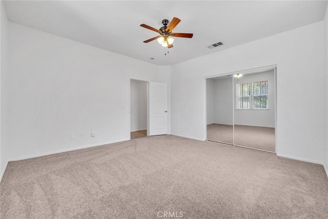 1760 Terrace Ave, Colton, CA 92324 - unfurnished bedroom with carpet floors, a closet, and a ceiling fan