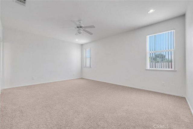 1760 Terrace Ave, Colton, CA 92324 - carpeted empty room featuring a ceiling fan and recessed lighting