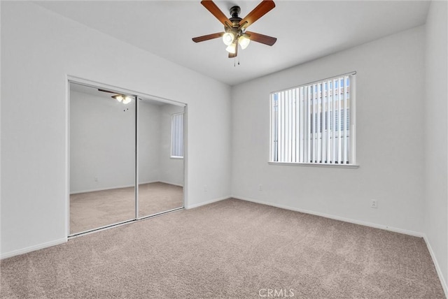 1760 Terrace Ave, Colton, CA 92324 - unfurnished bedroom featuring carpet flooring, a closet, and a ceiling fan