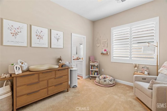 12312 Ashlyn Dr, Bakersfield, CA 93311 - living area featuring light carpet and baseboards