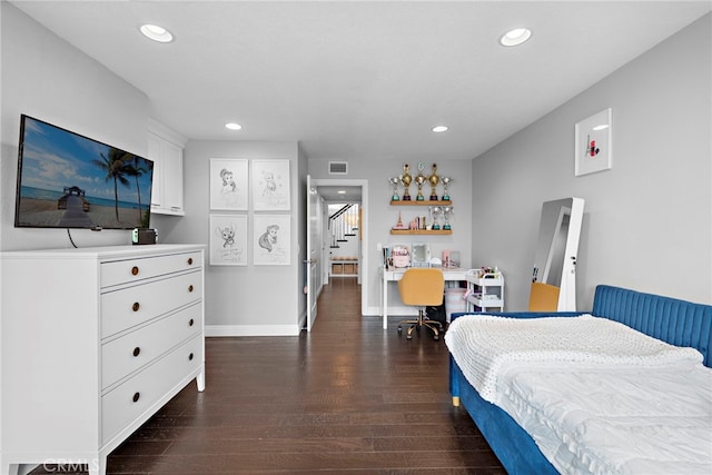 23982 Cormorant Ln, Laguna Niguel, CA 92677 - bedroom featuring dark wood-type flooring, recessed lighting, and baseboards