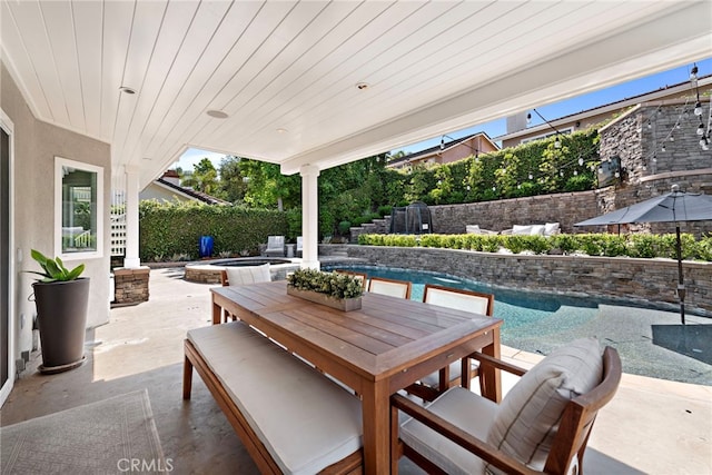 23982 Cormorant Ln, Laguna Niguel, CA 92677 - view of patio / terrace featuring outdoor dining area and a pool with connected hot tub