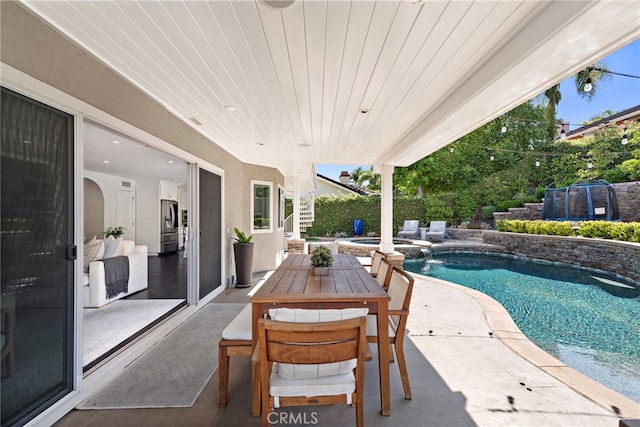 23982 Cormorant Ln, Laguna Niguel, CA 92677 - view of pool with a patio area, a pool with connected hot tub, and outdoor dining area