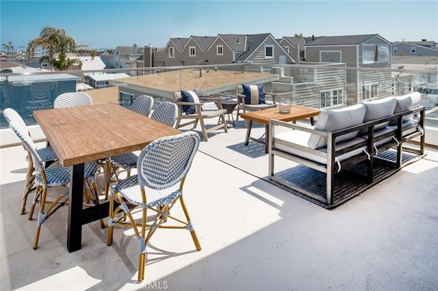 312 35th St, Newport Beach, CA 92663 - view of patio featuring a residential view, outdoor dining area, and a balcony