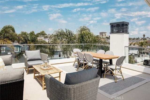 312 35th St, Newport Beach, CA 92663 - view of patio with an outdoor hangout area and a balcony