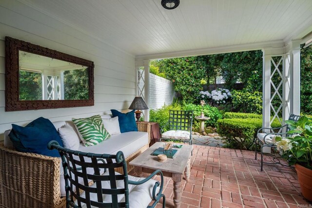 7716 Lookout Dr, La Jolla, CA 92037 - view of patio / terrace with an outdoor living space