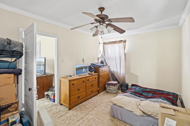 321 E Meda Ave, Glendora, CA 91741 - carpeted bedroom with ornamental molding and a ceiling fan