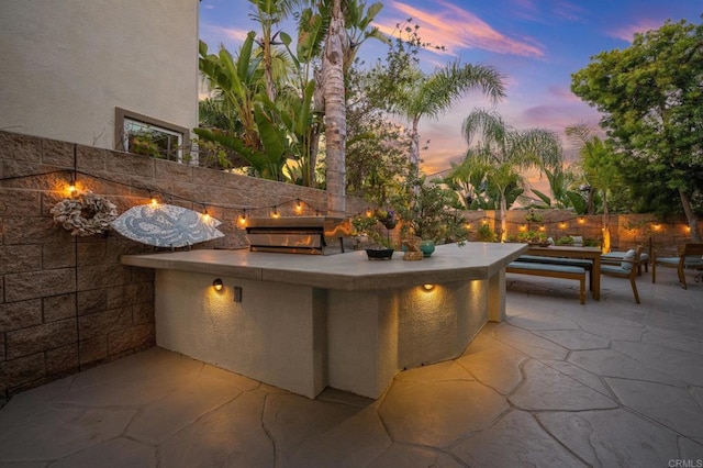 2185 Twain Ave, Carlsbad, CA 92008 - patio terrace at dusk with a patio, a fenced backyard, and area for grilling
