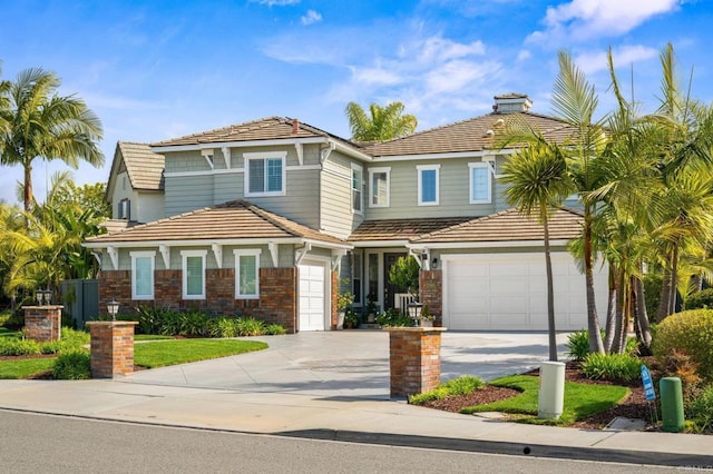 2185 Twain Ave, Carlsbad, CA 92008 - view of front of property featuring driveway, a tile roof, and an attached garage