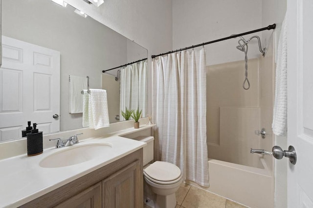 4938 Dulin Rd, Fallbrook, CA 92028 - full bathroom with shower / tub combo with curtain, vanity, and tile patterned flooring
