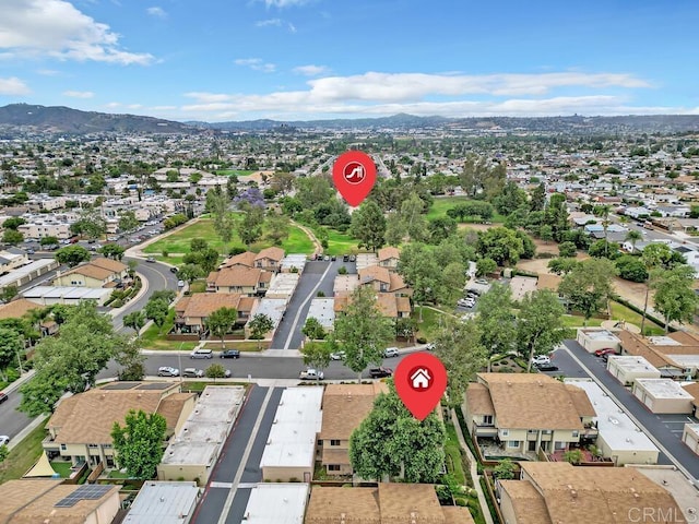 10264 Michala Pl, Santee, CA 92071 - aerial overview of property's location featuring nearby suburban area and mountains