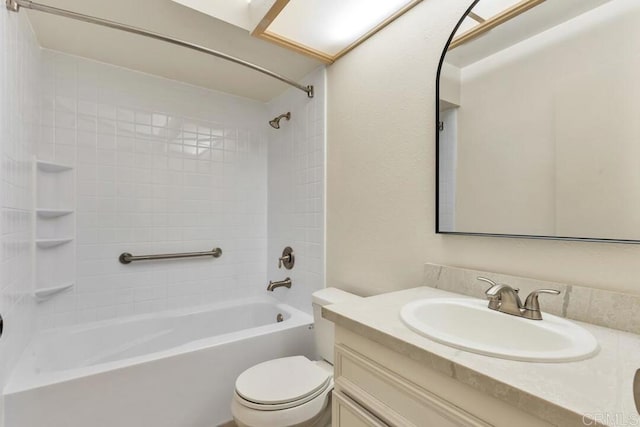 10264 Michala Pl, Santee, CA 92071 - bathroom featuring toilet, vanity, and shower / washtub combination