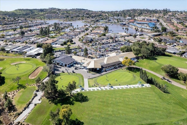 1208 Via Viento Suave, San Marcos, CA 92078 - aerial view of property and surrounding area featuring a nearby body of water, a golf course, and nearby suburban area