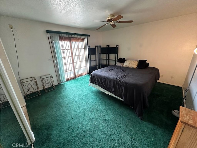 37824 Queensboro Ct, Palmdale, CA 93552 - bedroom featuring carpet floors, a ceiling fan, and a textured ceiling