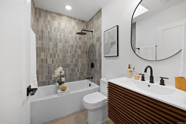3852 Bledsoe Ave, Los Angeles, CA 90066 - full bath featuring toilet, vanity, bathing tub / shower combination, and tile patterned flooring