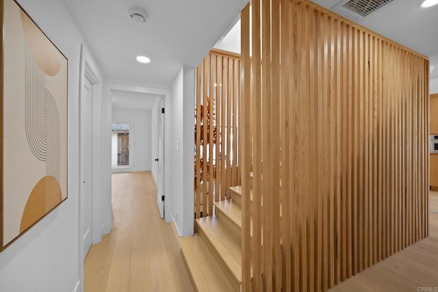 3852 Bledsoe Ave, Los Angeles, CA 90066 - hallway featuring light wood-style flooring and recessed lighting