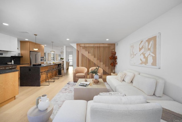 3852 Bledsoe Ave, Los Angeles, CA 90066 - living room featuring light wood-type flooring and recessed lighting