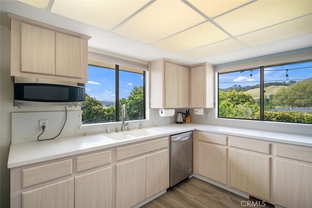 6058 Joan Pl, San Luis Obispo, CA 93401 - kitchen featuring light brown cabinets, appliances with stainless steel finishes, and plenty of natural light