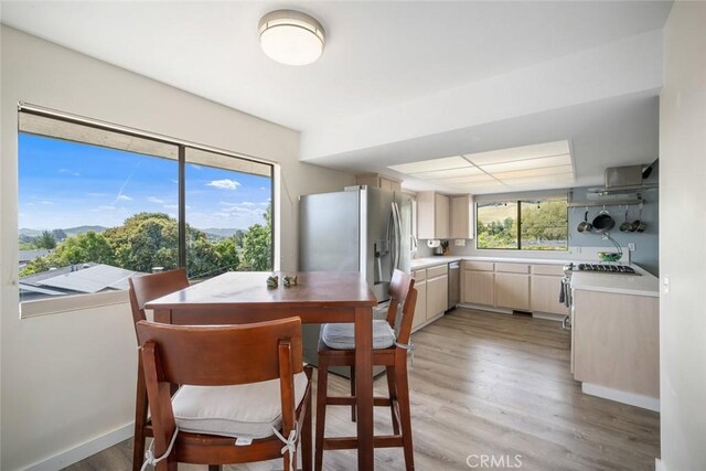 6058 Joan Pl, San Luis Obispo, CA 93401 - dining room with light wood-style floors and baseboards