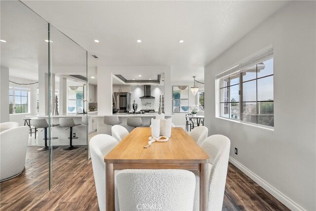 21011 Marin Unit 103, Lake Forest, CA 92630 - dining area featuring wood finished floors and recessed lighting