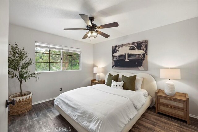 21011 Marin Unit 103, Lake Forest, CA 92630 - bedroom with wood finished floors and ceiling fan