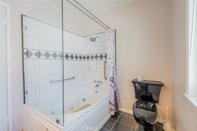 19941 Hiawatha St, Chatsworth, CA 91311 - full bathroom featuring a combined bath / shower with jetted tub, tile patterned flooring, toilet, and baseboards