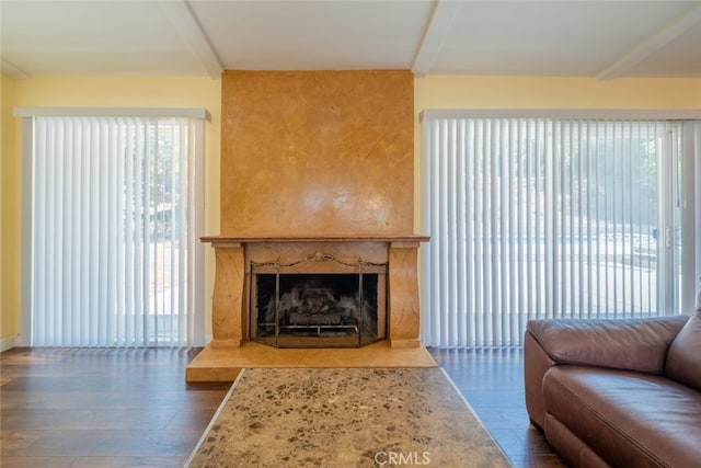 19941 Hiawatha St, Chatsworth, CA 91311 - living room with wood finished floors and a premium fireplace