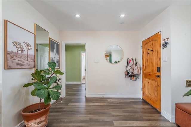 9551 Barkerville Ave, Whittier, CA 90605 - hall with wood finished floors, baseboards, and recessed lighting