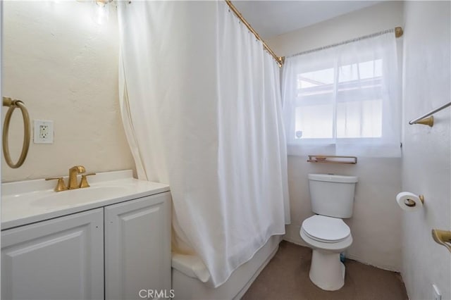 9551 Barkerville Ave, Whittier, CA 90605 - full bath with toilet, vanity, and shower / bath combination with curtain